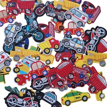 Strygemærker pakke med 5 stk køretøjer